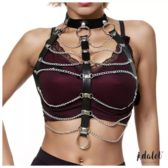 Adalet Hilda - ham din piele vegană cu lanț - negru