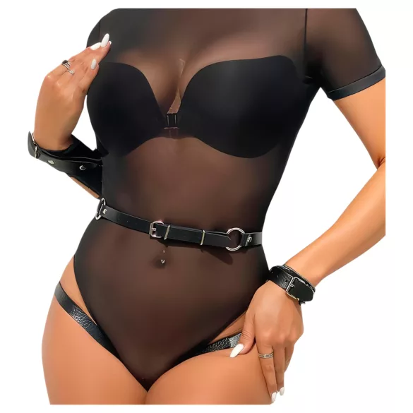 Adalet Jimena - ham din piele vegană cu cătușe - negru