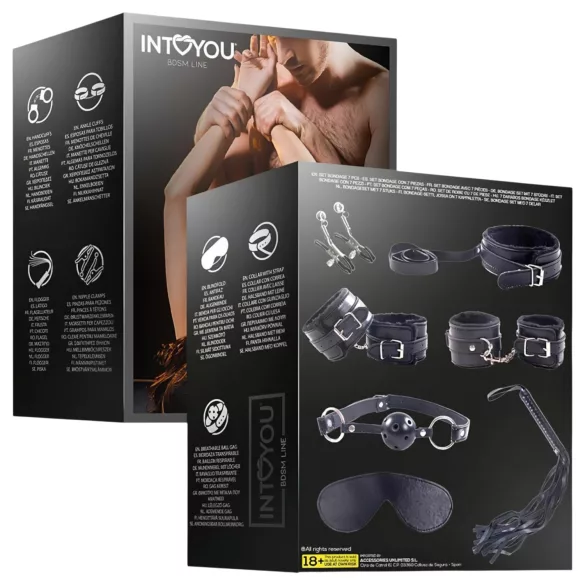 INTOYOU - Set BDSM pentru începători - 7 piese - negru