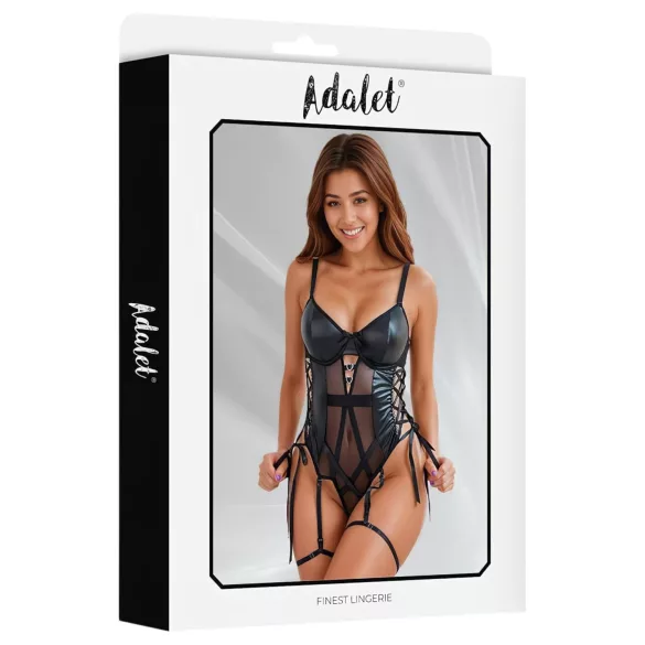 Adalet Tatiana - body damă transparent lucios - negru