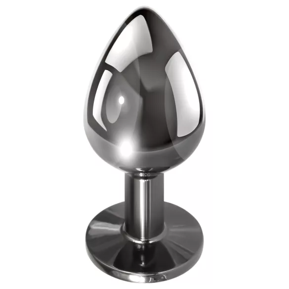 Evolved Black Gem - set dopuri anale metalice - piatră neagră - argintiu