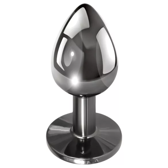 Evolved Black Gem - set dopuri anale metalice - piatră neagră - argintiu