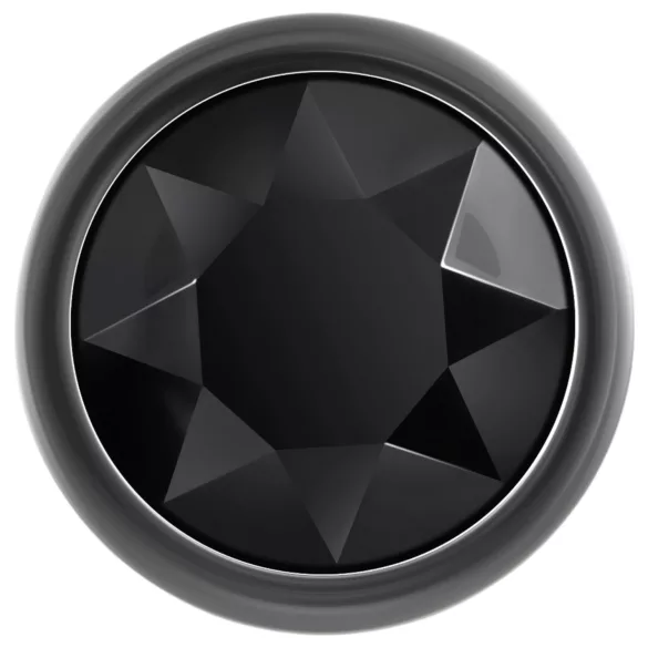 Evolved Black Gem - set dopuri anale metalice - piatră neagră - argintiu