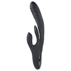   Playboy Rapid Rabbit - vibrator cu mâner clitoral, încărcare rapidă (negru)