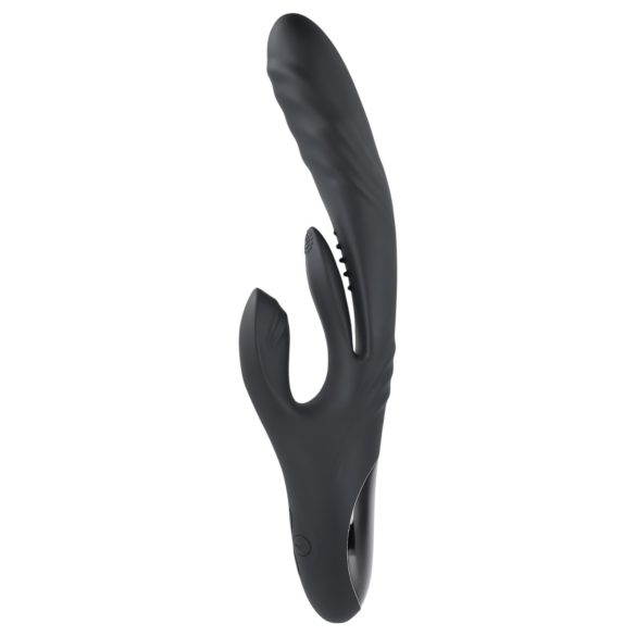 Playboy Rapid Rabbit - vibrator cu mâner clitoral, încărcare rapidă (negru)