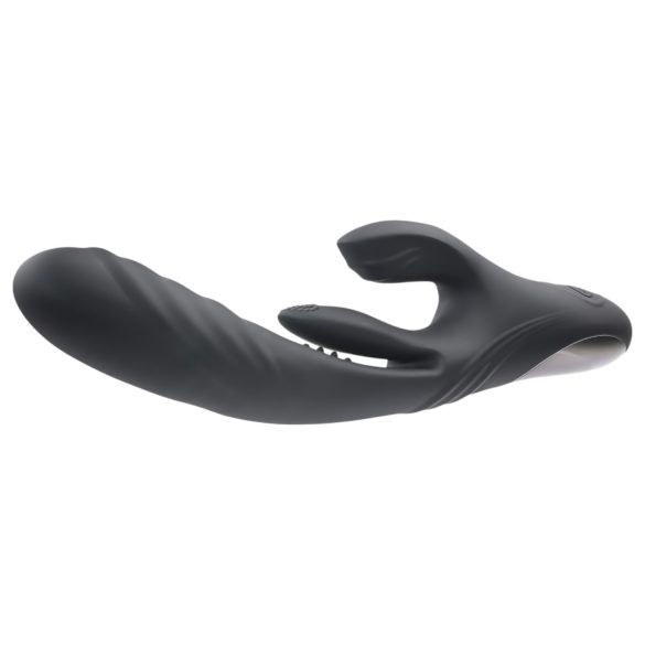 Playboy Rapid Rabbit - vibrator pentru punctul G cu braț clitoridian - negru