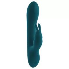   Playboy Rabbit - vibrator turcoaz, cu braț clitoridian, reîncărcabil, rezistent la apă.