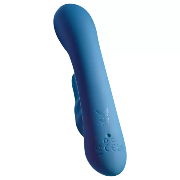 Playboy Rabbit - vibrator turcoaz, cu braț clitoridian, reîncărcabil, rezistent la apă.