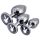 Playboy - Set de pluguri anale - 3 piese (argintii)