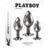 Playboy - set de dopuri anale - 3 piese - argintiu