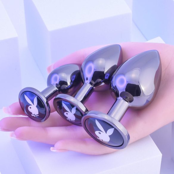 Playboy - set de dopuri anale - 3 piese - argintiu