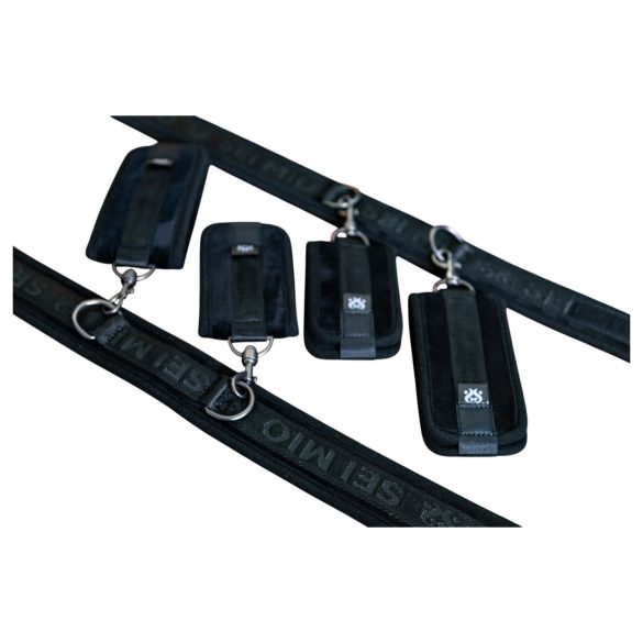 Sei Mio - set cătușe pentru coapse, încheieturi și glezne - negru