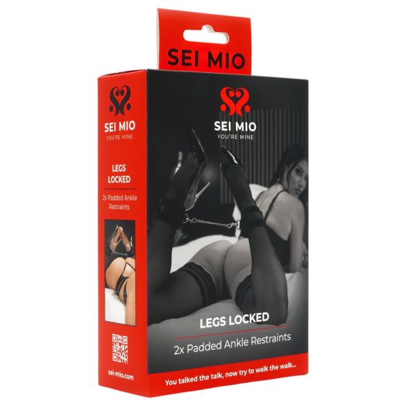 Sei Mio - cătușe pentru glezne - piele ecologică - negru