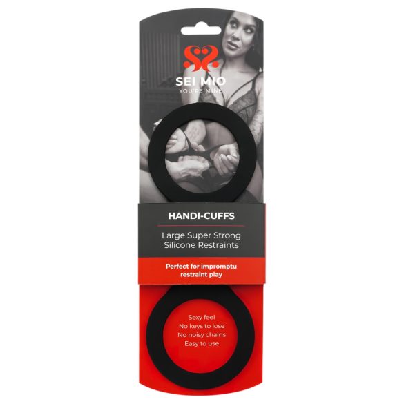 Sei Mio - cătușe siliconice - L - negru