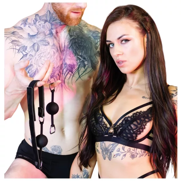 Sei Mio - set cu muștiuc pentru gură - 2 piese - negru