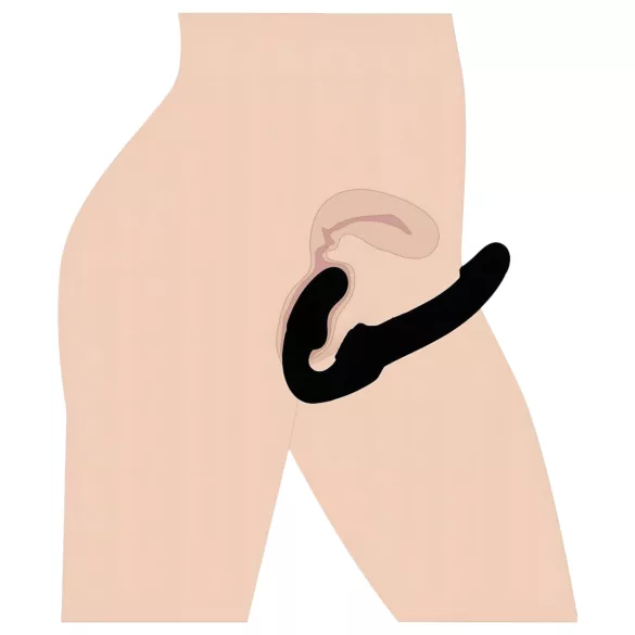 Strap U Revolver - dildo strap-on fără ham - negru
