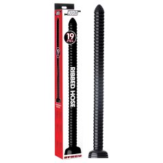 HOSED Ribbed Hose 19 - dildo anal cu ventuză (negru)