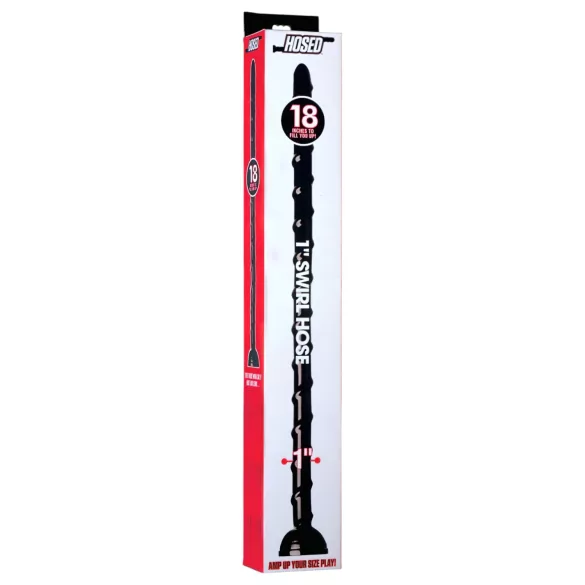 Hosed Swirl - Dildo anal subțire tip șarpe 18 cm - negru