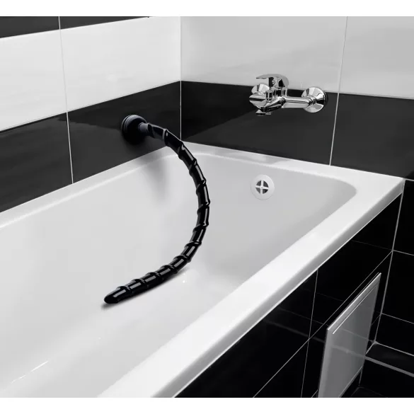 Hosed Swirl - Dildo anal subțire tip șarpe 18 cm - negru