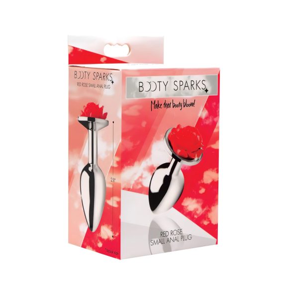 Booty Sparks - dop anal cu fundiță roz - metal argintiu