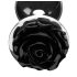 Booty Sparks Black Rose - plug anal din aluminiu (argintiu-negru)