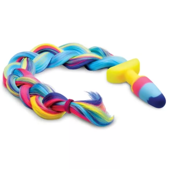 TAILZ - dop anal din silicon cu coadă de unicorn (curcubeu)
