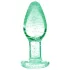 Booty Sparks Glow in the Dark L - dop anal din sticlă (transparent)