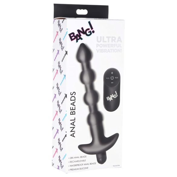 Bang! - vibrator anal reîncărcabil cu telecomandă (negru)