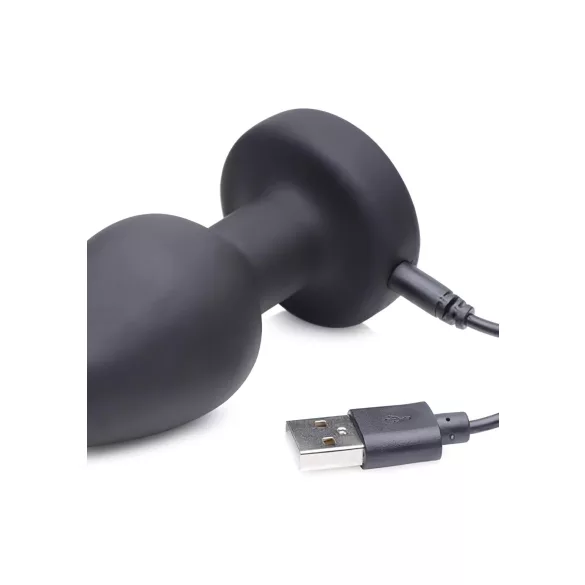 XR Brands - Zeus - vibrator anal E-Stim cu telecomandă (negru)