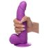 XR Brands POP - dildo cu ventuză și testicule - 19 cm (mov)