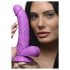 XR Brands POP - dildo cu ventuză și testicule - 19 cm (mov)