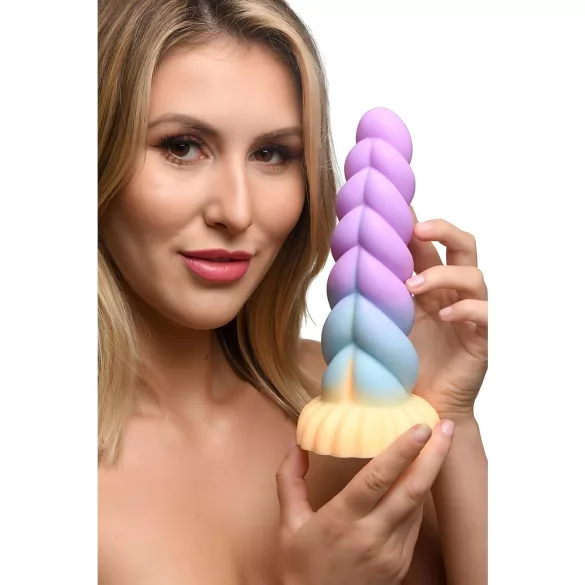 Creature Cocks Mystique - dildo unicorn - 21cm - mov-galben