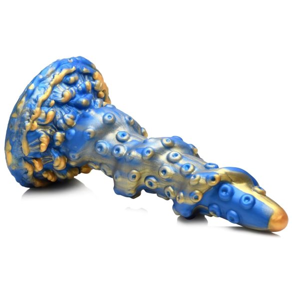 Creature Cocks Kraken - dildo tentacul cu spirală - 21cm - auriu-albastru