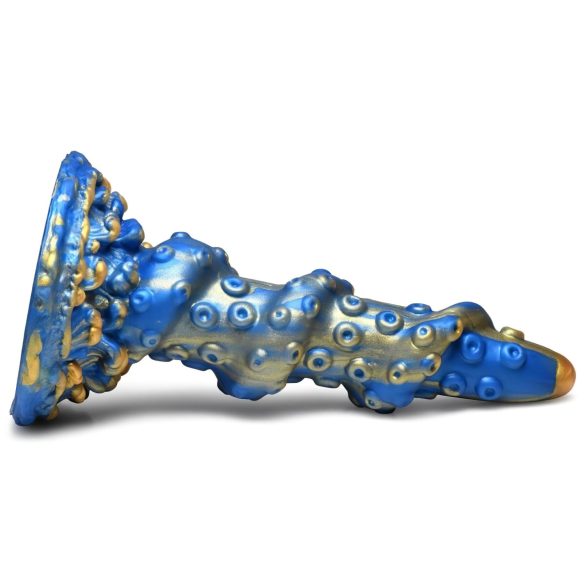 Creature Cocks Kraken - dildo tentacul cu spirală - 21cm - auriu-albastru