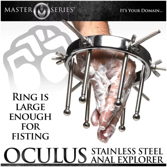 XR Brands Oculus - dilatator anal inoxidabil - oțel inoxidabil argintiu