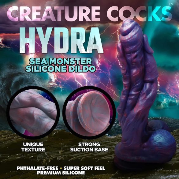 Creature Cocks Hydra - dildo realistik silicon - 27cm - mov