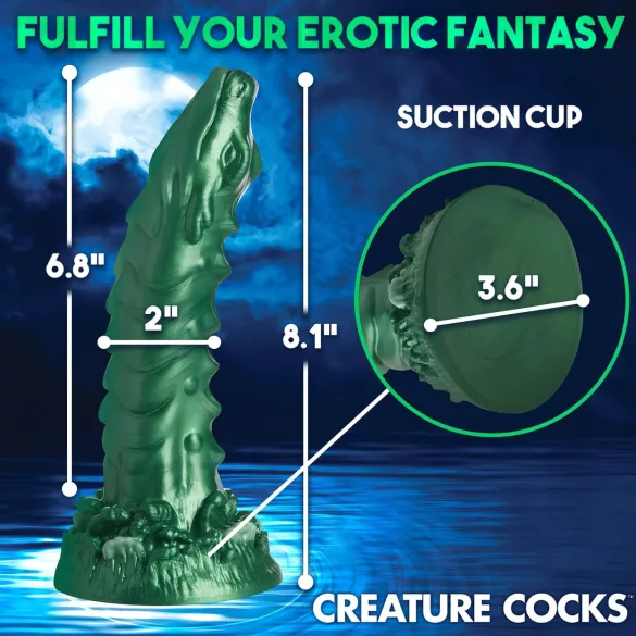 Creature Cocks Cockness Monster - dildo realists din silicon - verde