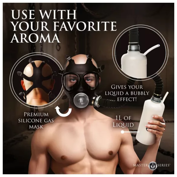 XR Brands - mască orală 2în1 și inhalator arome - negru