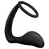 Anal Adventures Platinum - dildo anal cu inel penian - silicon negru