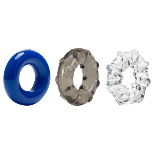 Stay Hard - set inele pentru penis - 3 bucăți colorate