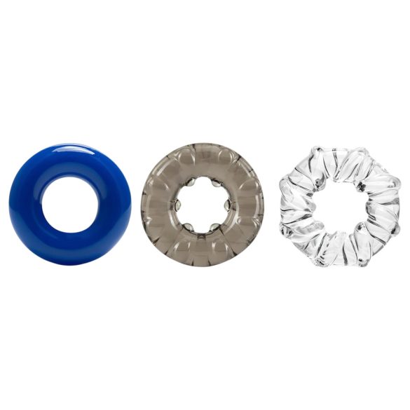 Stay Hard - set inele pentru penis - 3 bucăți colorate