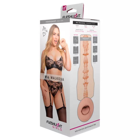 Fleshlight Mia Malkova - masturbator tip gură realist - silicon natur