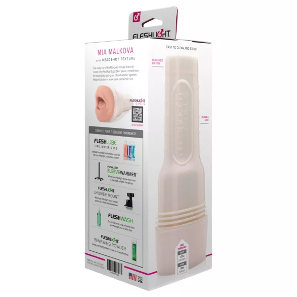 Fleshlight Mia Malkova - masturbator tip gură realist - silicon natur