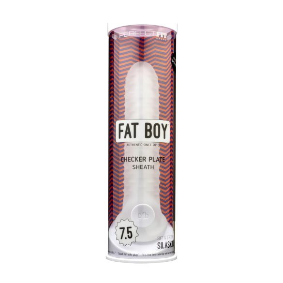 Fat Boy Checker Box - mânecă pentru penis - texturat - 19cm - alb