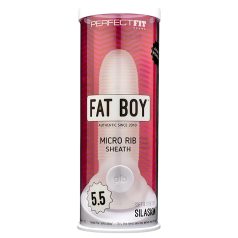   Fat Boy Micro Ribbed - mânecă penis - nervuri fine - 15cm - alb