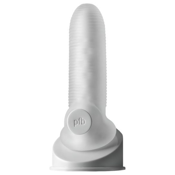 Fat Boy Micro Ribbed - mânecă penis - nervuri fine - 15cm - alb