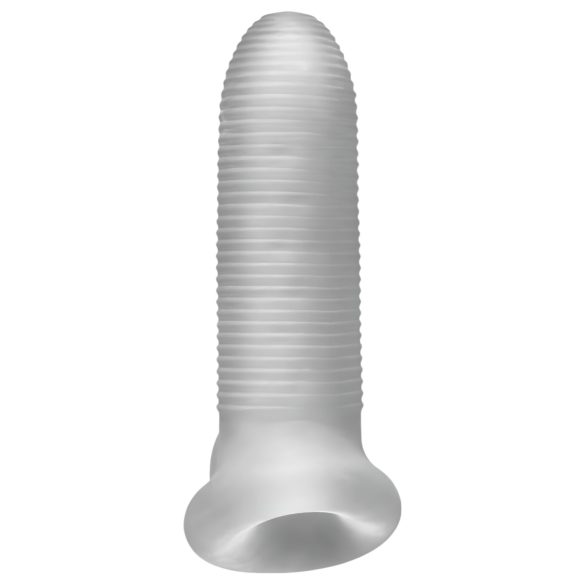 Fat Boy Micro Ribbed - mânecă penis - nervuri fine - 15cm - alb