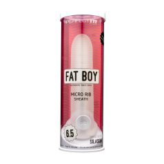 Fat Boy - mânecă penis cu nervuri fine - 17cm - alb