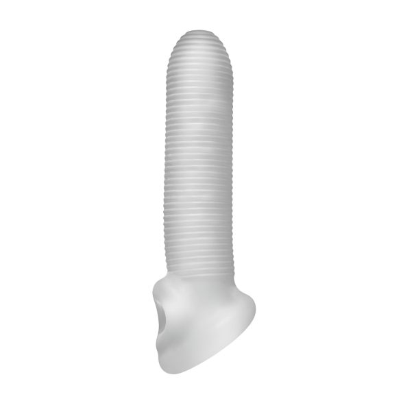 Fat Boy - mânecă penis cu nervuri fine - 17cm - alb