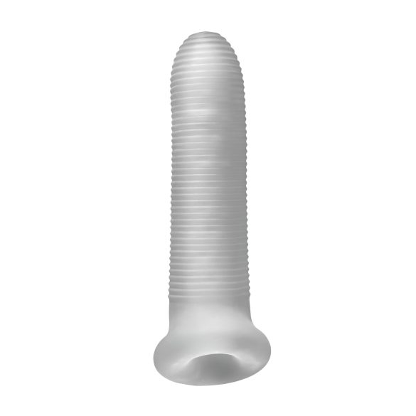 Fat Boy - mânecă penis cu nervuri fine - 17cm - alb
